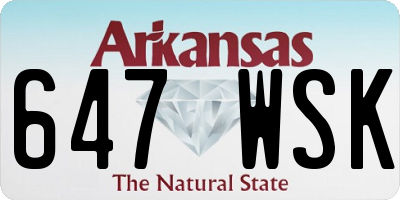 AR license plate 647WSK