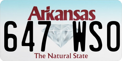 AR license plate 647WSO