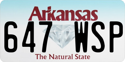 AR license plate 647WSP