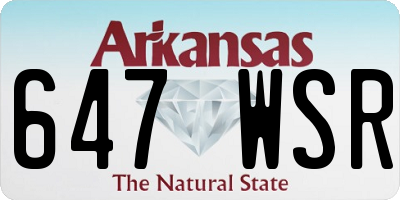 AR license plate 647WSR