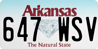 AR license plate 647WSV