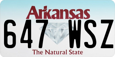 AR license plate 647WSZ