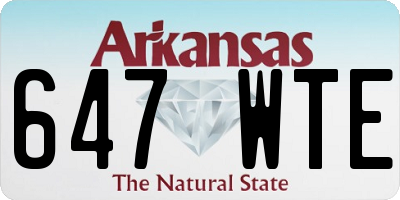 AR license plate 647WTE