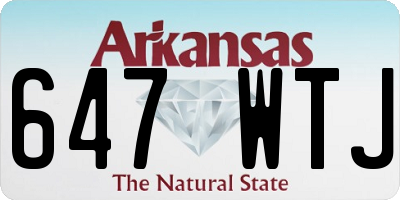 AR license plate 647WTJ