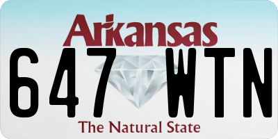 AR license plate 647WTN