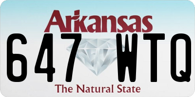 AR license plate 647WTQ