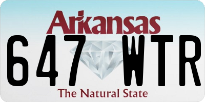 AR license plate 647WTR
