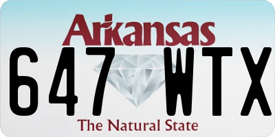 AR license plate 647WTX