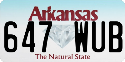 AR license plate 647WUB