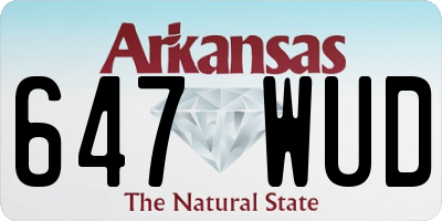 AR license plate 647WUD