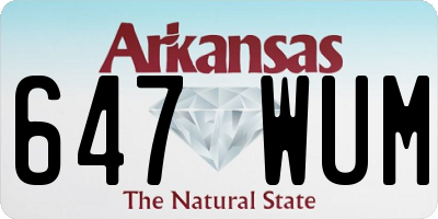 AR license plate 647WUM
