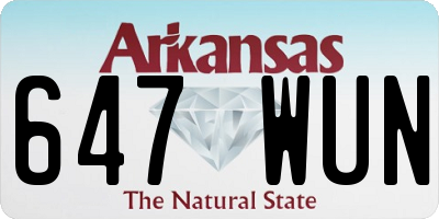 AR license plate 647WUN