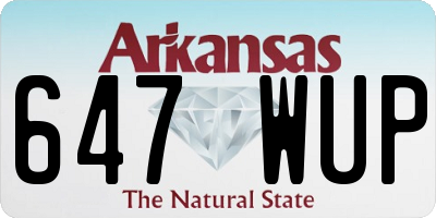 AR license plate 647WUP