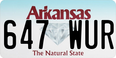 AR license plate 647WUR