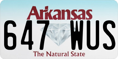 AR license plate 647WUS