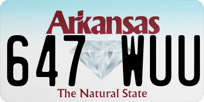 AR license plate 647WUU