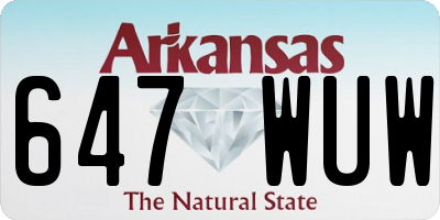 AR license plate 647WUW