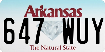 AR license plate 647WUY