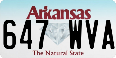 AR license plate 647WVA