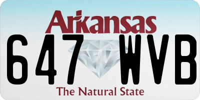 AR license plate 647WVB