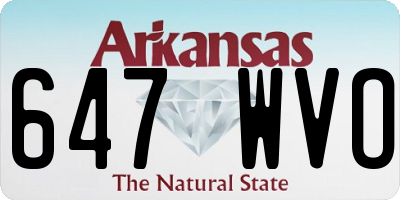 AR license plate 647WVO