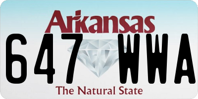 AR license plate 647WWA