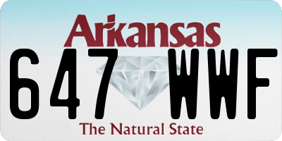 AR license plate 647WWF