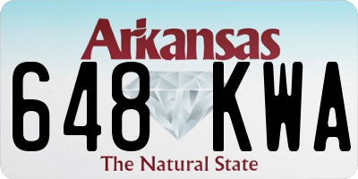AR license plate 648KWA