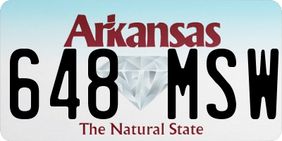 AR license plate 648MSW