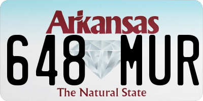 AR license plate 648MUR