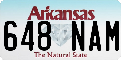 AR license plate 648NAM