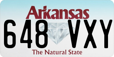 AR license plate 648VXY