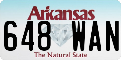 AR license plate 648WAN