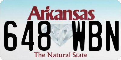 AR license plate 648WBN