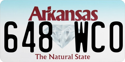 AR license plate 648WCO