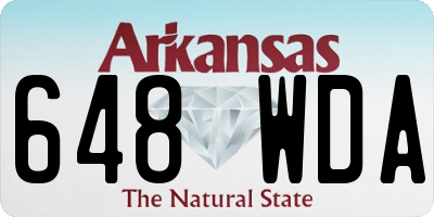 AR license plate 648WDA