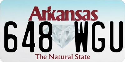 AR license plate 648WGU