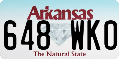 AR license plate 648WKO