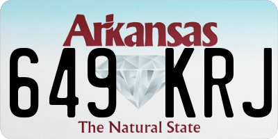 AR license plate 649KRJ