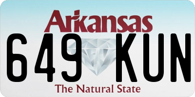 AR license plate 649KUN