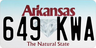 AR license plate 649KWA