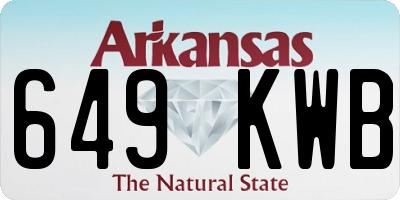 AR license plate 649KWB