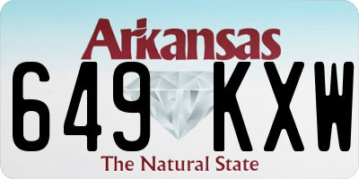 AR license plate 649KXW