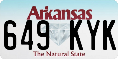AR license plate 649KYK