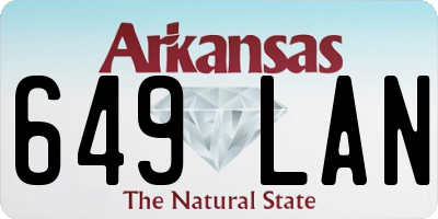 AR license plate 649LAN