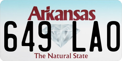 AR license plate 649LAO