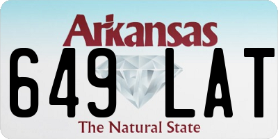 AR license plate 649LAT
