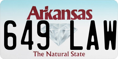 AR license plate 649LAW
