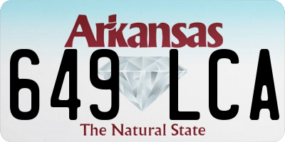 AR license plate 649LCA