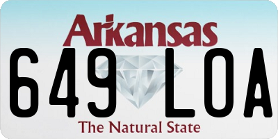 AR license plate 649LOA